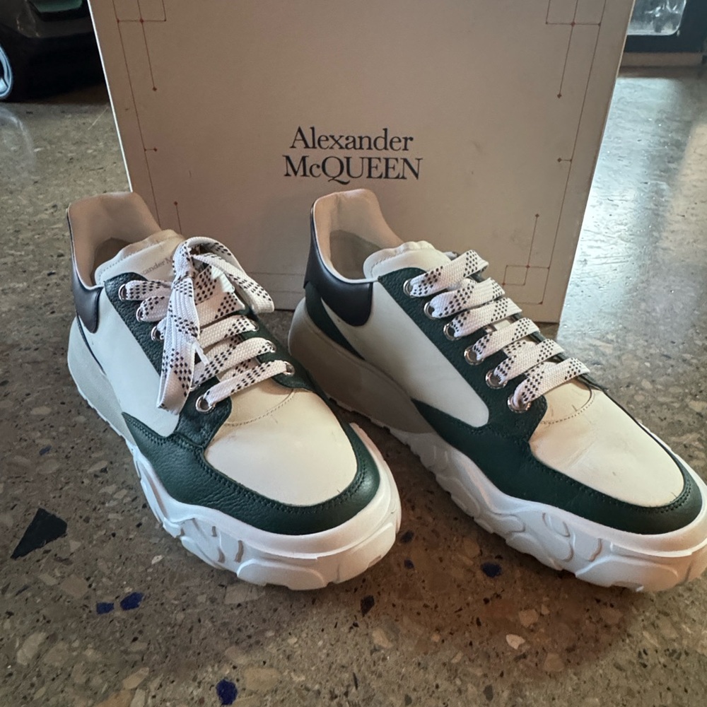 Alexander McQueen 
Court Trainers
Size 43E or 9.5/10 in US Men’s